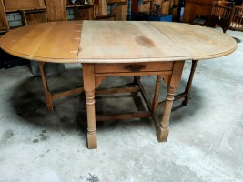 antiek inklapbare ovale houten tafel (1)